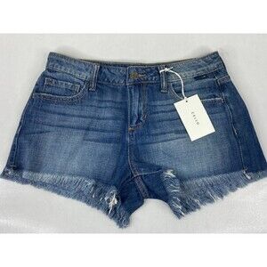 Cello Women Extra Small Denim Shorts Blue Mid Rise Cutoff Frayed NWT